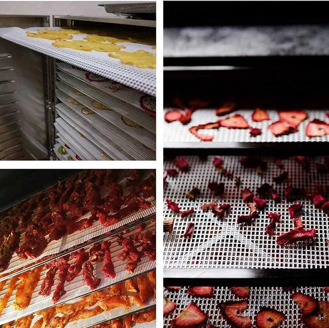 Silicone Dehydrator Sheets, Non-Stick Reusable Dehydrator Mats for Fruit Dryer Mesh,Pad,15.7 x 157 Inches Deyer Mesh Mats Reusable