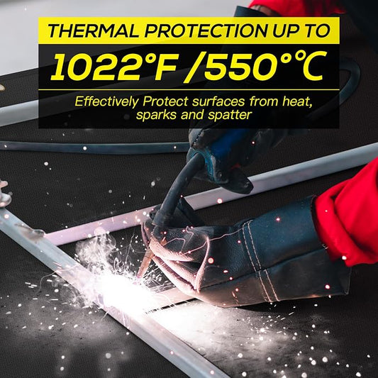 4x6ft Welding Blanket, Silicone Coated Fiberglass Fire Blanket, Welding Blanket Fireproof, Designed for in Home and Outdoor Use for Professional and Heavy-duty Welding, Cutting, and Other Uses