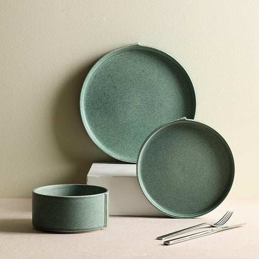 Stone Lain Bao 12-Piece Dinnerware Set Stoneware, Green