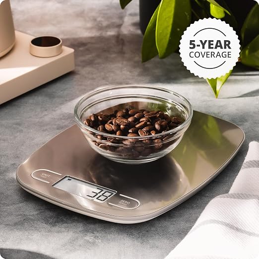 Greater Goods Food Scale โ Digital Kitchen Scale, 1g Precision, Easy-Tare & Quick Conversion, Slim Compact Design, Durable & Portable | Ideal for Cooking, Baking & Meal Prep (Stainless Steel)