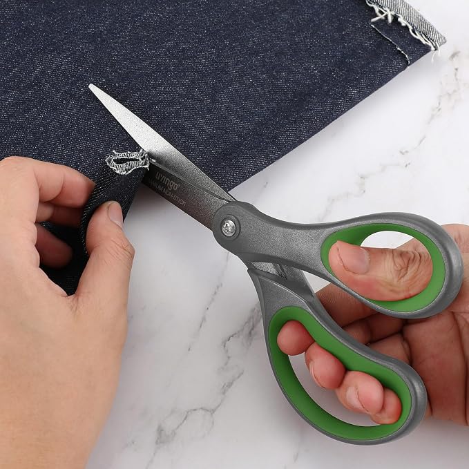 LIVINGO 8" Titanium Coated Scissors 2 Pack All Purpose Shears | Sharp Non Stick Blade, Stainless Steel Construction, Comfort Grip Handle, Home Office Craft DIY Cutting