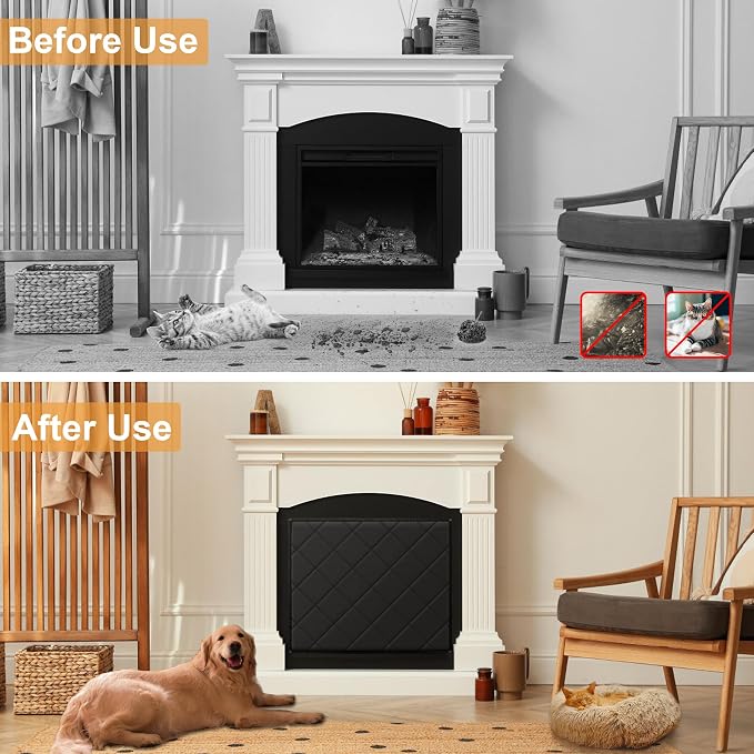 MyLifeUNIT Magnetic Fireplace Cover, 36" x 30" Fireplace Blanket for Living Room, Keep Indoor Drafts Out Stops Heat Loss