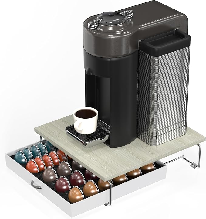 Deco Brothers Supreme Vertuoline Drawer, Holds with 30 Big or 60 Small Vertuoline Pods, Maple