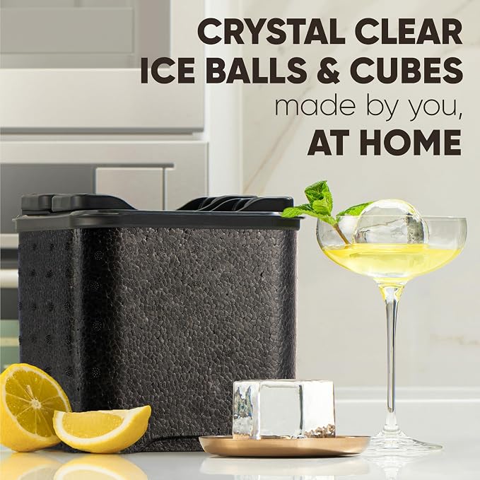 Berlinzo Ice Ball and Cube Maker Mold - 2 Spheres 2 Squares, Non-Electric | Silicone, BPA-free, dual shape combo, clear ice, whiskey and cocktails, slow-melt, easy release