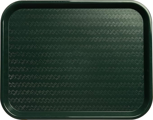 Carlisle FoodService Products Cafe Fast Food Cafeteria Tray with Patterned Surface for Cafeterias, Fast Food, And Dining Room, Plastic, 17.87 X 14 X 0.98 Inches, Forest Green, (Pack of 12)