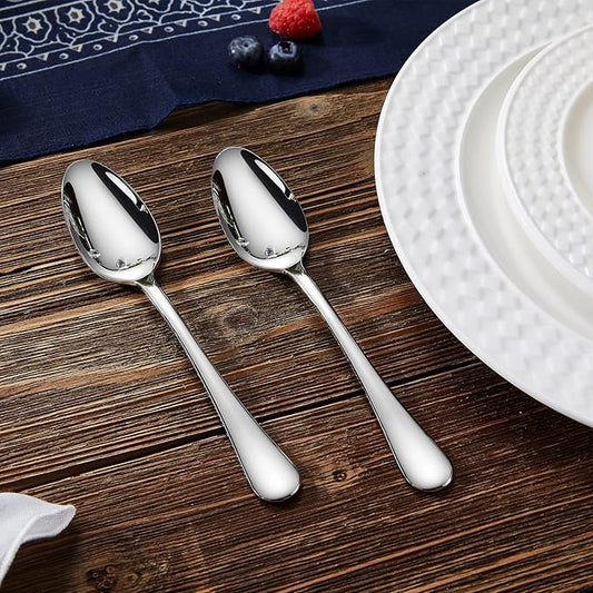 KEAWELL Premium Verona 8-Piece Spoon Set 6.5-Inch – 18/10 Stainless Steel, Heavy-Duty Mirror-Finished Flatware for Daily Meals, Hosting, and Special Occasions (8, Teaspoons)