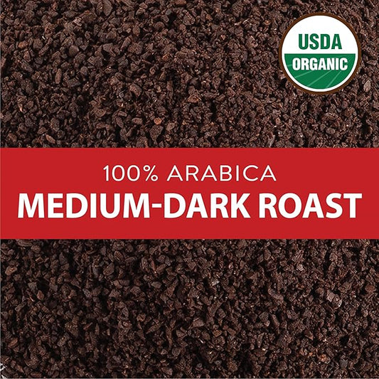 SF Bay Coffee Organic Rainforest Blend 28 oz Bag, Ground Medium Dark Roast, USDA Organic