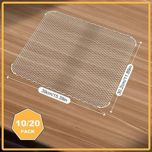 Grill Toppers Set of 10,16x12 Inch Disposable Grill Topper,Non-Stick Aluminum Mats for Outdoor Grills, Easy to Clean