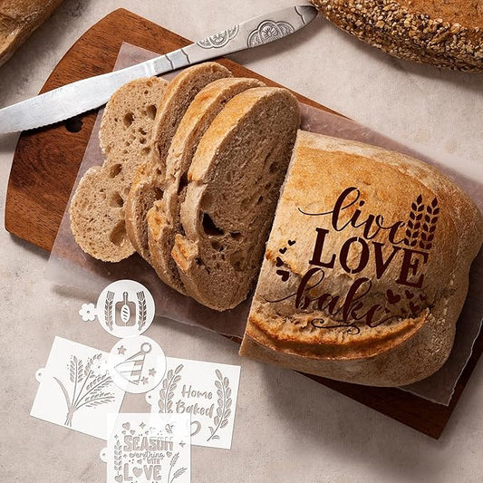 Bread Stencils for Sourdough - 24 Pcs Bread Stencils for Baking, Sourdough Bread Baking Tools, Gifts for Sourdough Bakers, Bread Making Accessories, Pie Cake Cookie Baking Stencils Template