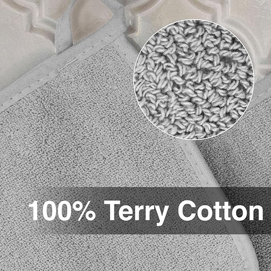RITZ Terry Potholder & Hot Pad: Unparalleled Heat Resistant, Durable 100% Cotton – Ergonomically Designed for Optimal Grip – Easy-Care Machine Washable – 4-Pack, Titanium Grey
