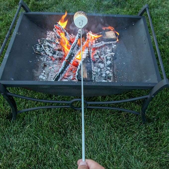 MalloMe Marshmallow Roasting Sticks - Smores Skewers for Fire Pit Kit - Hot Dog Camping Accessories Campfire Marshmellow 32 Inch Long Fork - 20 Pack