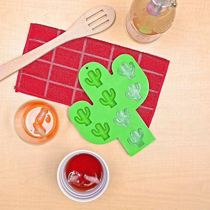 Fairly Odd Novelties Cactus Shaped Ice Cube Tray Funny Novelty Southwest Desert Themed Molds, One Size, Green,FON-10301