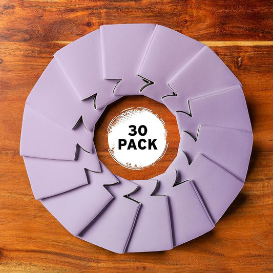 Blank Beer Can Coolers Sleeves (30-Pack) Soft Insulated Beer Can Coolies - HTV Friendly Plain Koolies in Bulk for Beer Cans & Bottles - Coolie Blanks for Vinyl Projects & Wedding Favors (Lavander)