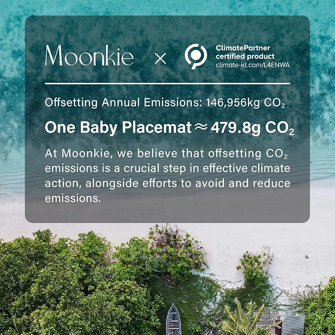 Moonkie Silicone Placemat for Babies: Toddler Table Mats for Self-Feeding | BPA-Free Non-Slip Stain-Proof Reusable Heat-Resistant Dishwasher Safe for Restaurant & Travel 2 Packs