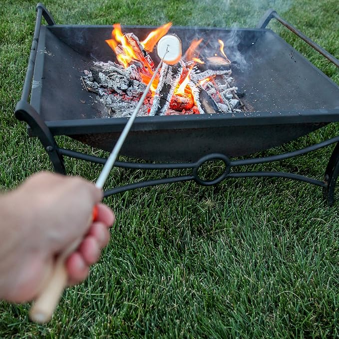 MalloMe Smores Sticks for Fire Pit - Accessories for Campfire Marshmallow Roasting Sticks Smores Kit Outdoor - Smore Skewers Hot Dog Fork For Outside, Camping Essentials Bonfire Gear Long 32" 8 Pack