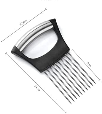 BeeSpring Slicer Meat Slicer, Food Slice Assistant Onion Holder Slicer, Kitchen Gadgets kitchen Utensil Holder - Stainless Steel Vegetable Holder Cutting Kitchen Gadget Onion Peeler 1pcs