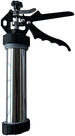 9 Inch Stainless Steel Jerky Gun, Meat Injector, To Make Jerky Meat Squeeze Gun Beef Gun Patties Gun, Jerky Gun Kit With 5 pcs Stainless Steel Nozzles Kits