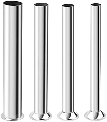 Hoypeyfiy 4Pcs Stainless Steel Sausage Stuffing Tubes, 4 Sizes Meat Stuffer Funnels Replacement for LEM 606 606SS 1606 1606SS, Fits 5 lb Sausage Stuffer with 1 9/16 Inch Base