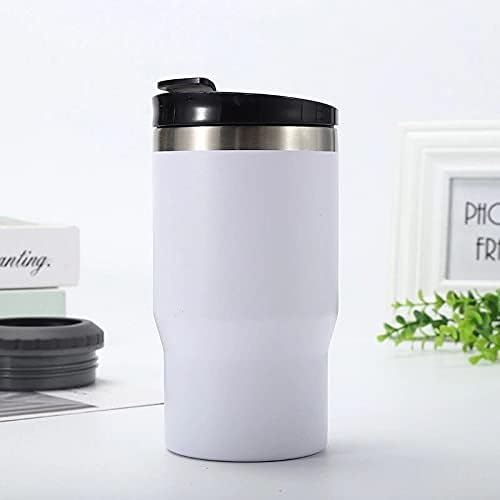 4 in 1 Stainless Steel Can/Bottle Insulator, 14oz Two-Way Lids SUS Insulated Can Cooler, Beer Bottle holder (White)