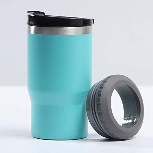 4 in 1 Stainless Steel Can/Bottle Insulator, 14oz Two-Way Lids SUS Insulated Can Cooler, Beer Bottle holder (Light blue)