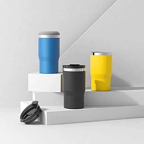 4 in 1 Stainless Steel Can/Bottle Insulator, 14oz Two-Way Lids SUS Insulated Can Cooler, Beer Bottle holder (Azure)
