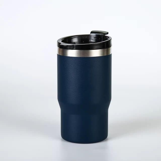 14oz 4 in 1 Stainless Steel Can Cooler Beer Bottle Insulator With 2 Lids for 12oz can&bottle, Double walled insulated Thermocooler &Travel Mug Holder Keeping Your Bevearge Cold (Navy#)