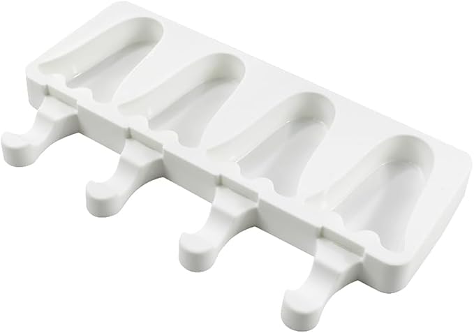 Silicone Popsicle Mold - Soft & Smooth DIY Ice Cream Maker (2 Pcs White)