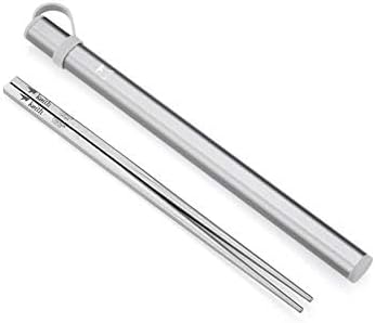 Keith Titanium Ti5633 Solid Square Handle Chopsticks with Aluminum Case (Grey)