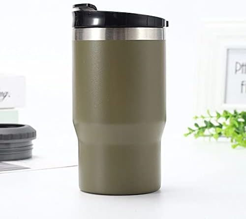 4 in 1 Stainless Steel Can/Bottle Insulator, 14oz Two-Way Lids SUS Insulated Can Cooler, Beer Bottle holder (Olivaceous)