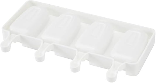 Pastry Tek 4 Cavities Popsicle Mold, 1 Round Cakesicle Mold - Flexible, Freezable, White Silicone Cake Popsicle Mold, Easy Release, For Baking - Restaurantware