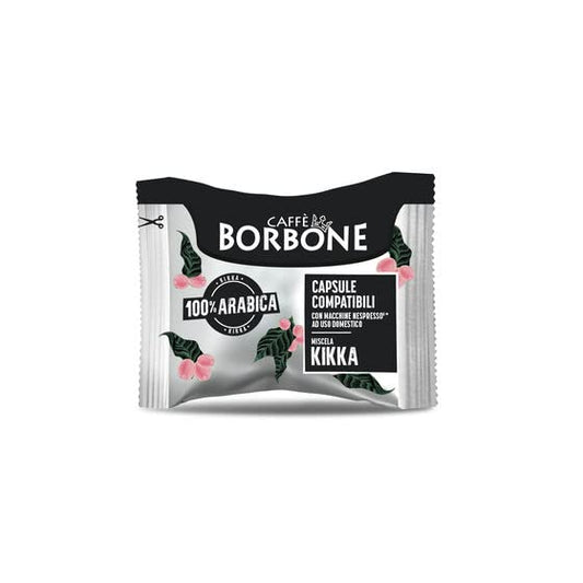 Caffè Borbone Nespresso Compatible Coffee Pods, Kikka 100% Arabica, Freshly Roasted and Packaged in Italy - 50 Individually Wrapped Coffee Pods - NOT Compatible with Vertuo
