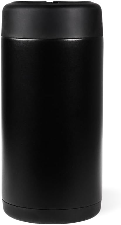 HydroJug Slim Can Cooler 12 oz, Stainless Steel Can Holder, Black