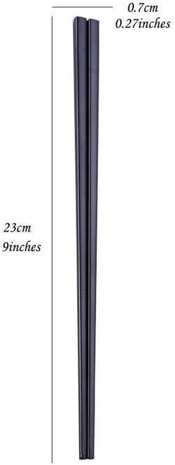 Black Metal Chopsticks Reusable,4 Pairs Stainless Steel Chopsticks Set for Noodles,Ramen,Sushi,Sashimi, Rice and Asian Special（9 Inches）