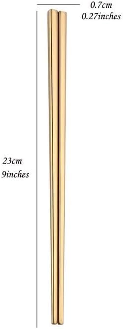 9 Inches Stainless Steel Chopsticks, Reusable Japanese Chinese Chop Sticks for Noodles,Ramen，Sushi,Sashimi, Rice and Asian Special(4 Pairs)