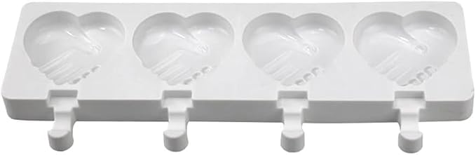 1 Pack Cute Heart Shape Popsicle Molds Silicone Ice Pop Molds 3 Cavities Popsicle Molds for Kids Adults Ice Cream Mold Cakesicles Mould DIY Popsicle Maker Homemade Popsicle Silicone Molds Q