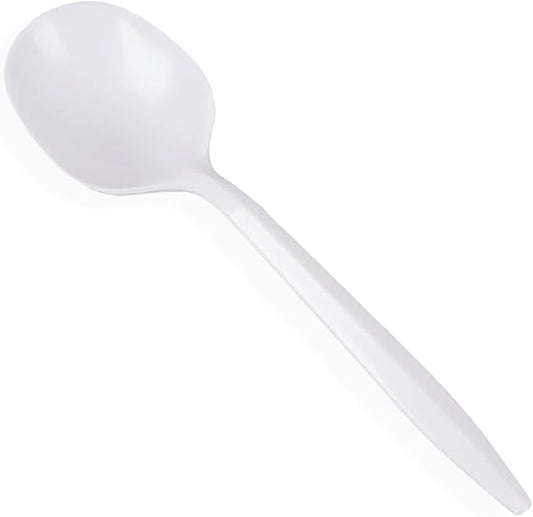 Pantry Value [400 Count] Lightweight White Plastic Spoons - Disposable Cutlery for Parties, Events, and Dinner (Formerly Comfy Package)