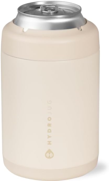HydroJug Can Cooler 12 oz, Stainless Steel Can Holder, Cream