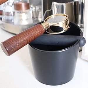 HOMEE Coffee Knock Box 4.8 Inch Barista Style Knock Box With Removable Bar | Round Shock-Absorbent Durable With Removable Knock Bar and Non-Slip Base Gift