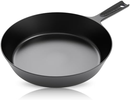 COOKLIFE 10 Inch Lightweight Pre-Seasoned Cast Iron Skillet, Smooth Fry Pan | Non-Stick Polished Skillet Use with an Oven, Stove, Grill, or Campfire, Handcrafted, PFAS-Free, Non-Toxic, Easy to Clean