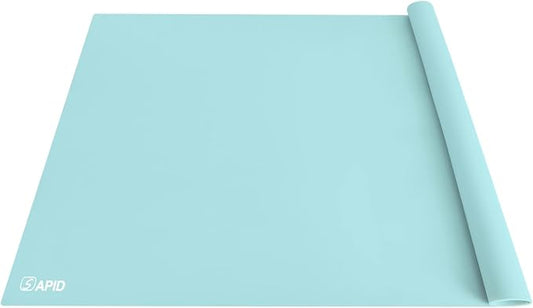 Extra Large Silicone Mat Kitchen Counter Heat Resistant Table Mat 36" x 24" | Place Mats Countertop Protector, Thick Placemats Washable Silicone Mats for Kitchen Counter Dining Table Mat,Mint Green,Sapid