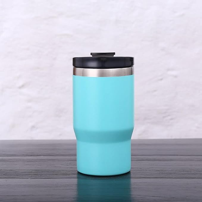 14oz 4 in 1 Stainless Steel Can Cooler Beer Bottle Insulator With 2 Lids for 12oz can&bottle, Double walled insulated Thermocooler &Travel Mug Holder Keeping Your Bevearge Cold (Light blue)
