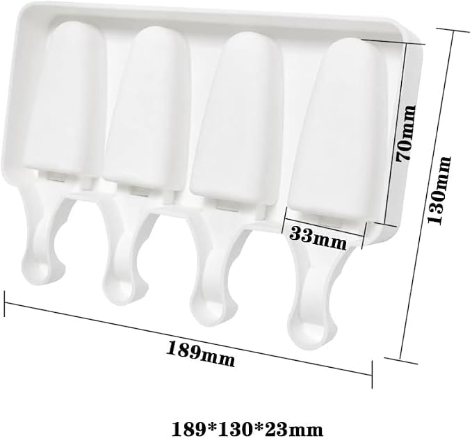 1 Pack Cute Triangle Shape Popsicle Molds Silicone Ice Pop Molds 4 Cavities Popsicle Molds for Kids Adults Ice Cream Mold Cakesicles Mould DIY Popsicle Maker Homemade Popsicle Silicone Molds M