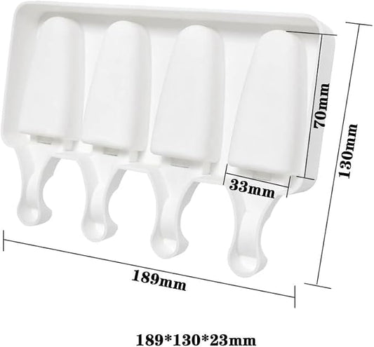 1 Pack Cute Triangle Shape Popsicle Molds Silicone Ice Pop Molds 4 Cavities Popsicle Molds for Kids Adults Ice Cream Mold Cakesicles Mould DIY Popsicle Maker Homemade Popsicle Silicone Molds M