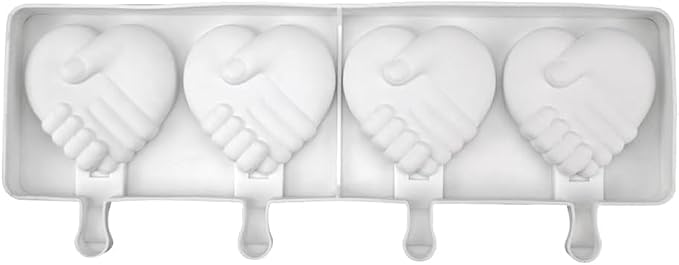 1 Pack Cute Heart Shape Popsicle Molds Silicone Ice Pop Molds 3 Cavities Popsicle Molds for Kids Adults Ice Cream Mold Cakesicles Mould DIY Popsicle Maker Homemade Popsicle Silicone Molds Q