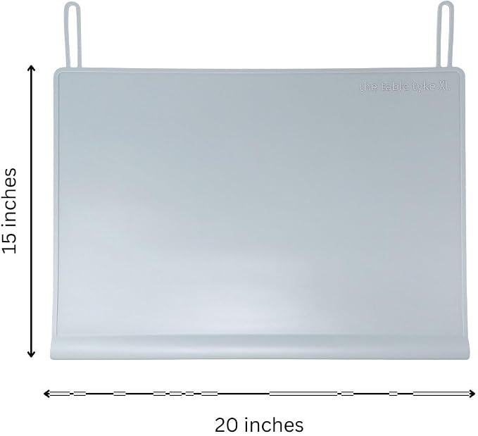 Table Tyke Placemat XL Silicone Baby Placemat with Teething Edge Bumper - Waterproof Toddler Table Mat for Eating, BPA Free, Dishwasher Safe (Sage Green)
