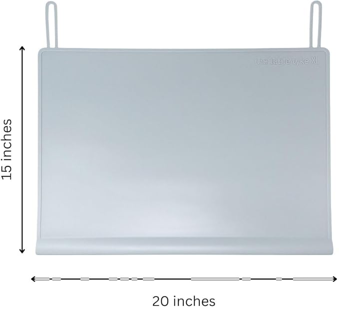 Table Tyke Placemat XL Silicone Baby Placemat with Teething Edge Bumper - Waterproof Toddler Table Mat for Eating, BPA Free, Dishwasher Safe (Sky Blue)