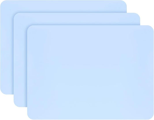 3Pack Silicone Sheet for Crafts, Resin Jewelry Casting Molds Mat, Food Grade Silicone Placemat, Multipurpose Table Protector, Nonstick Nonskid Heat-Resistant, Blue (15.7x11.8inch)