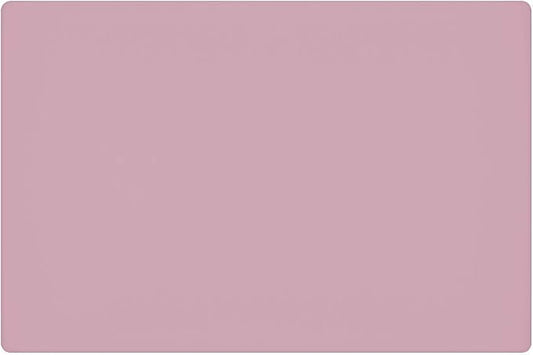 23.6'' by 15.7''Flexible Silicone Placemat Non Slip Waterproof Heat Resistant Dinner Table Mat (Light Pink-1 Pcs)