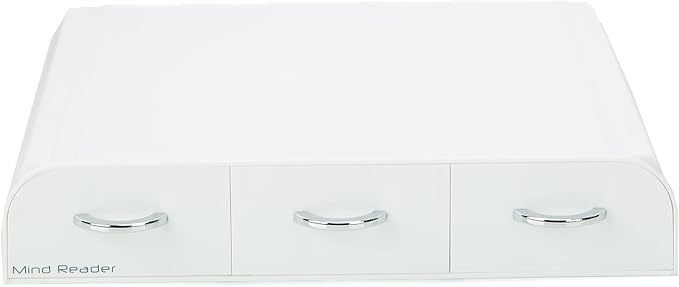 Mind Reader Single Serve Coffee Pod Organizer with 3 Drawers, 36 Pod Capacity, Countertop, 12.25"L x 13.5"W x 2.5"H, White (Pack of 8)