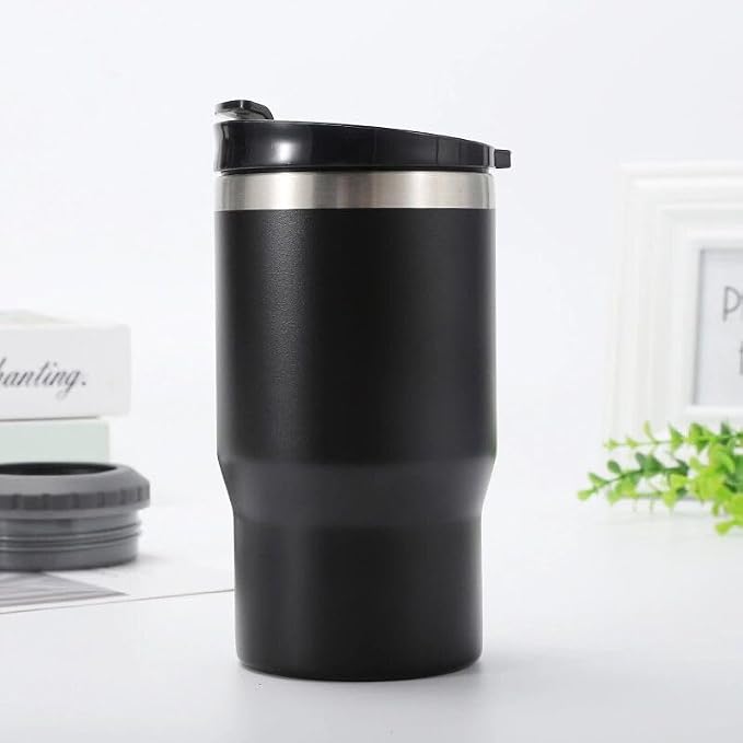4 in 1 Stainless Steel Can/Bottle Insulator, 14oz Two-Way Lids SUS Insulated Can Cooler, Beer Bottle holder (Black)